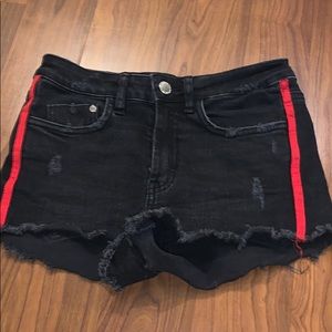 Black jean shorts